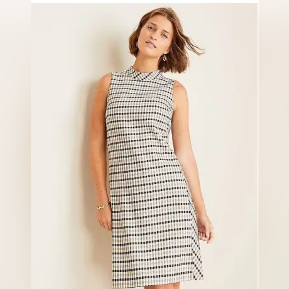 Ann Taylor Black and White Checkered Dress